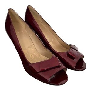 Stuart Weitzman Burgundy Peep-Toe Heels size 10